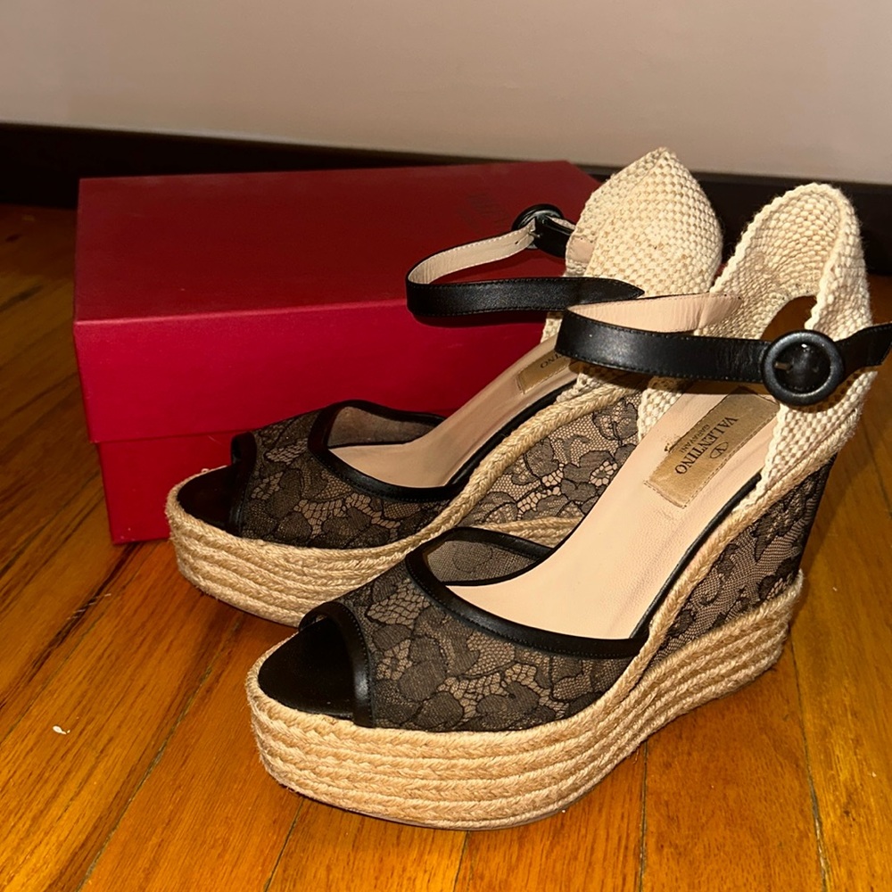 Valentino Lace Wedges